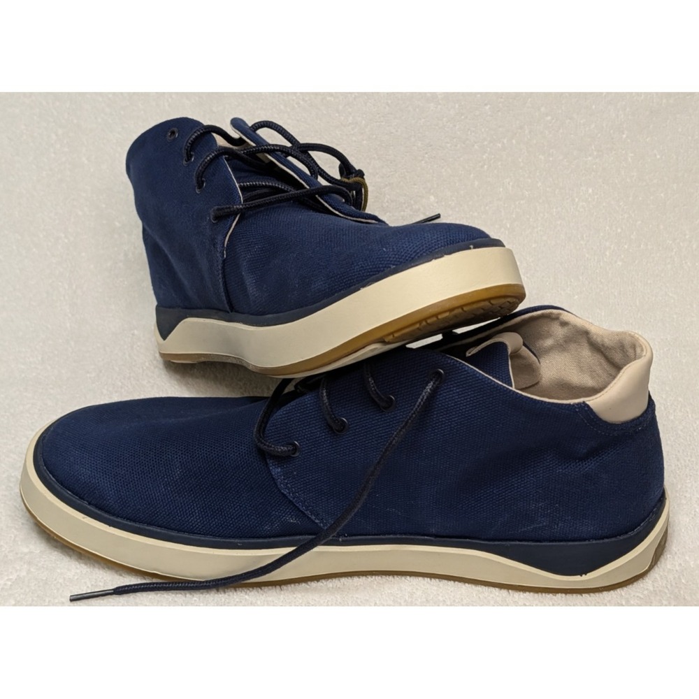 OluKai Papaku Men's 10.5 Navy Blue Canvas Chukka Sneakers Boots 10539-5454